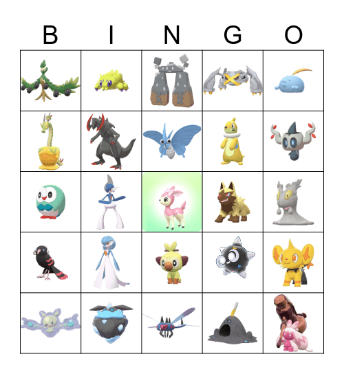 Shiny Bingo Card