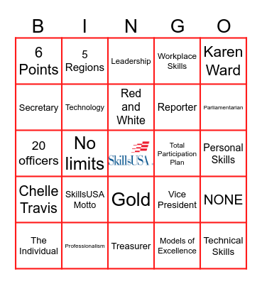 SkillsUSA BINGO Card