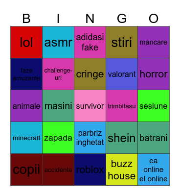 tiktok bingo Card