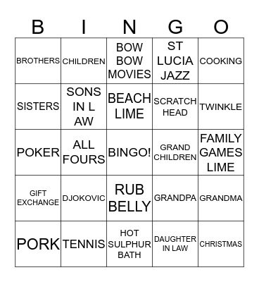 PAPA LOVES..... Bingo Card