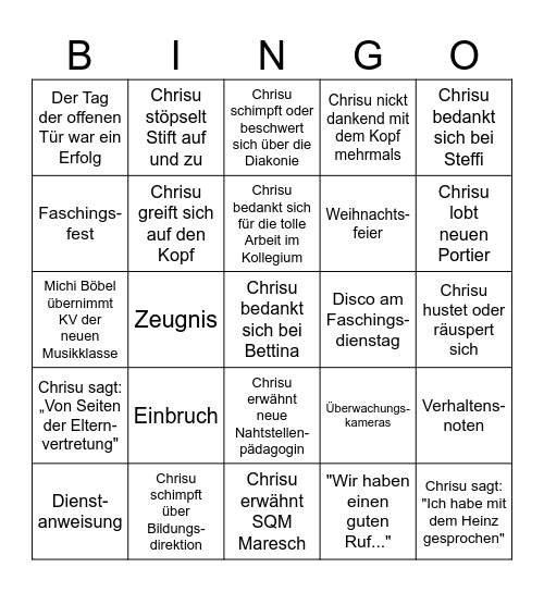 Das heitere Konferenzbingo Card