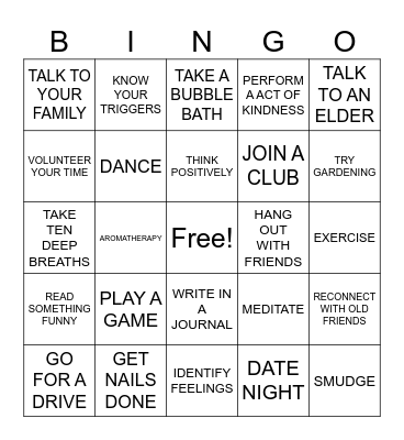 LETS TALK BINGO Card
