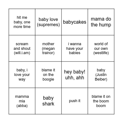 baby bongo bingo Card