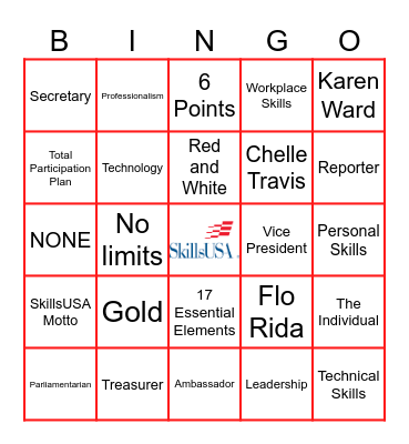 SkillsUSA BINGO Card