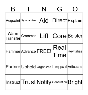 Outburst Bingo! Bingo Card