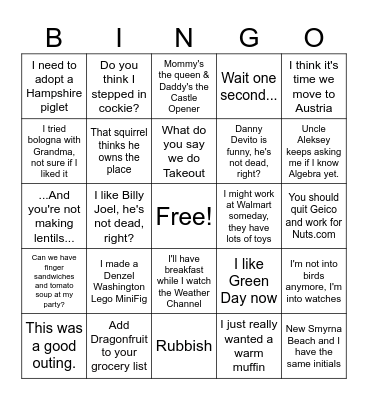 "Nikolai said this" Bingo Card