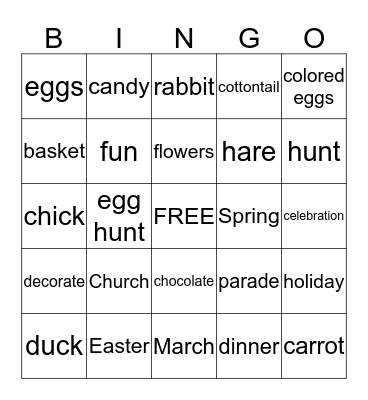 HAPPY EASTER Bingo Card
