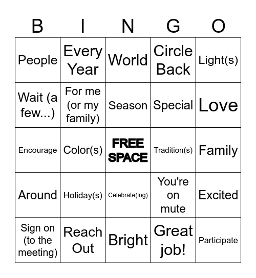 Celebrating Traditions From Around The World Bingo Card
