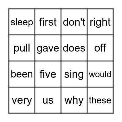 Sight Word Bingo - 2nd Bingo Card