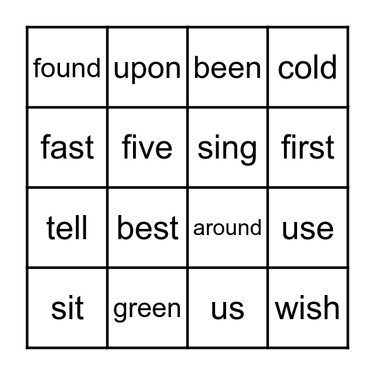 Sight Word Bingo - 2nd Bingo Card