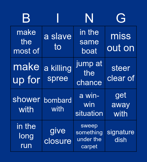 The One Bingo Card
