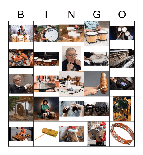 percussion pics Bingo Card