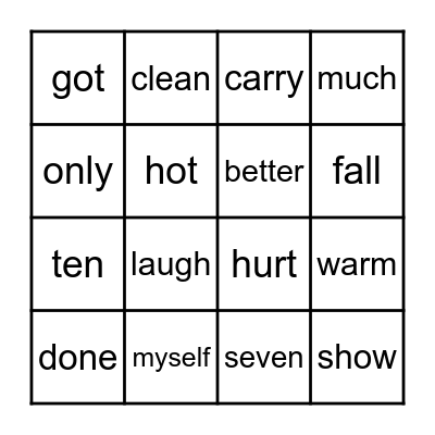 Sight Word Bingo - 3rd Bingo Card