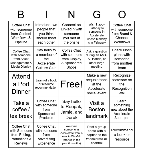 Accelerate Bingo! Bingo Card