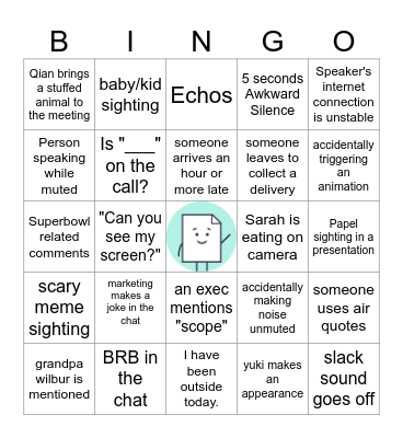 Papel's Bingo Card