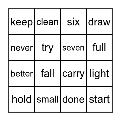 Sight Word Bingo - 3rd Bingo Card