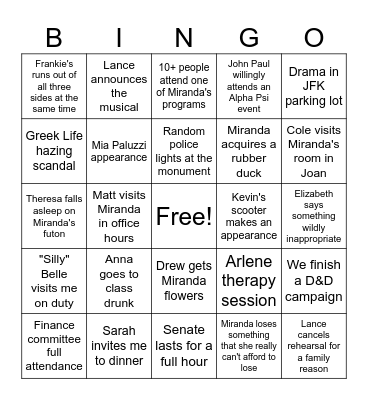 Spring 2024 Bingo Card