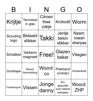 SCOUTING BINGo Card