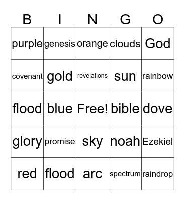 Rainbow Tea Bingo Card