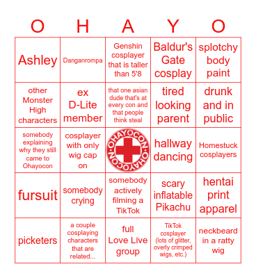 Grievance Bingo Card