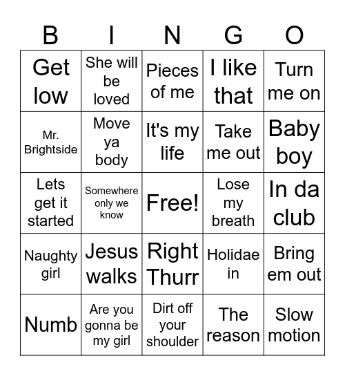 Game 3-3/26/25 Bingo Card