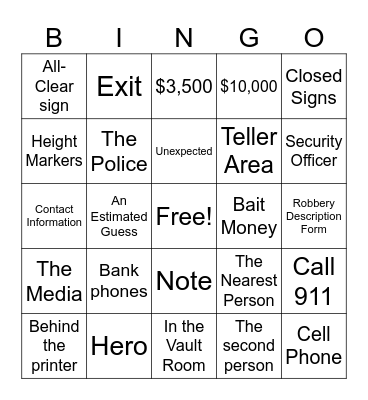 Security Bingo Card
