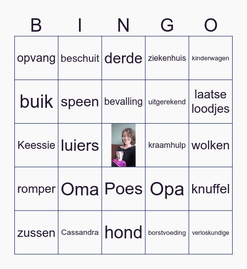 Carinda's Baby shower bingo Card