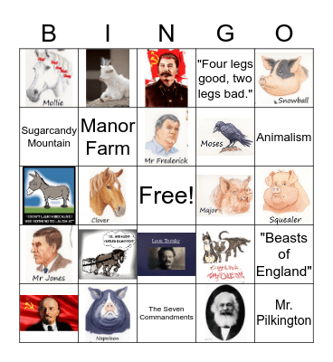 Animal Farm Bingo Card