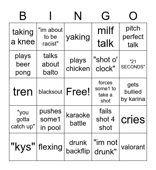 Nathan Bingo Card