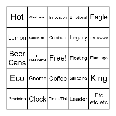 Taylor Division Bingo Card