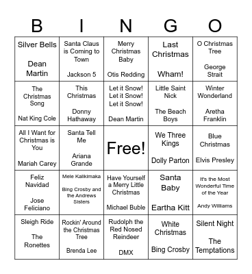 Holiday Bingo Card