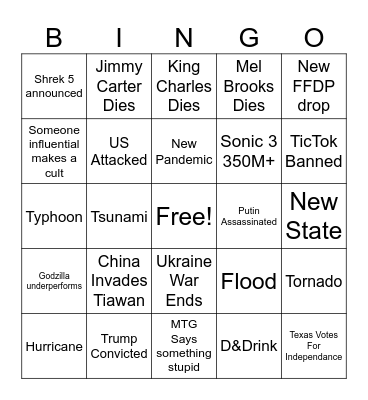 2024 Bingo Card