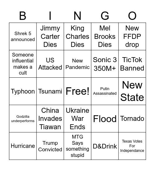 2024 Bingo Card