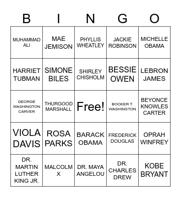 I AM THE DREAM: MLK WAX MUSUEM Bingo Card