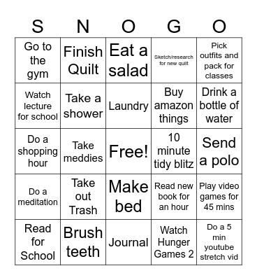 Snow Day Bingo! Bingo Card