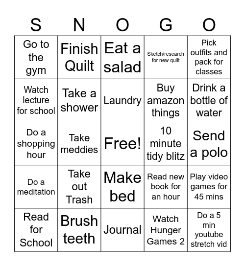 Snow Day Bingo! Bingo Card
