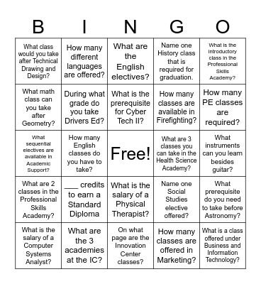 Classmate Bingo Card