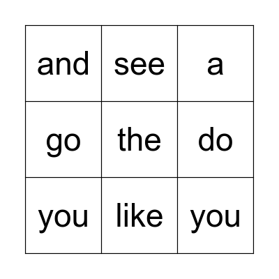 Heart word bingo Card