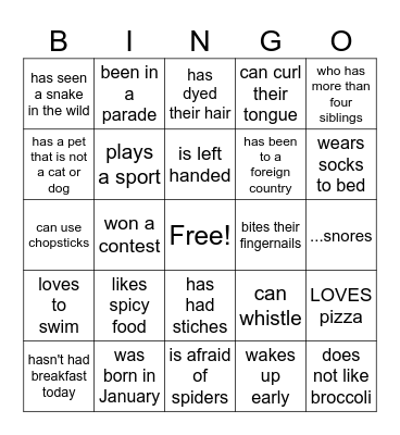 FIND SOMEONE WHO Bingo Card