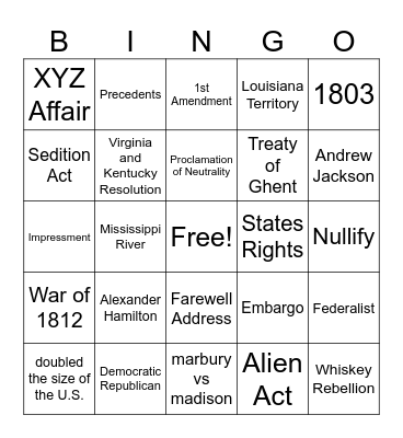 8th Grade Checkpoint Review Bingo Card