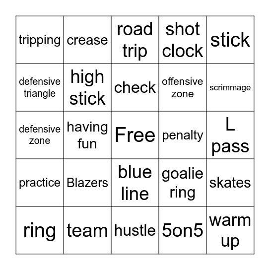 Blazers Bingo! Bingo Card