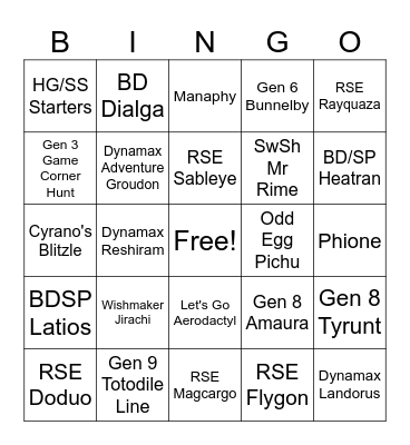 2024 Shint Hunt Bingo Card