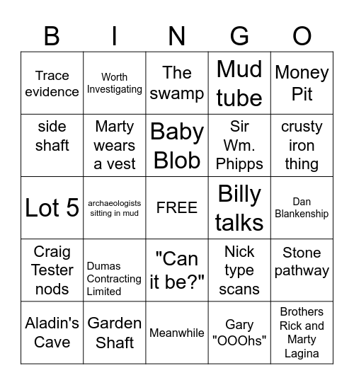 OAK ISLAND BINGO SEASON 211 Bingo Card