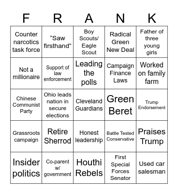 LaRose Debate Bingo Card