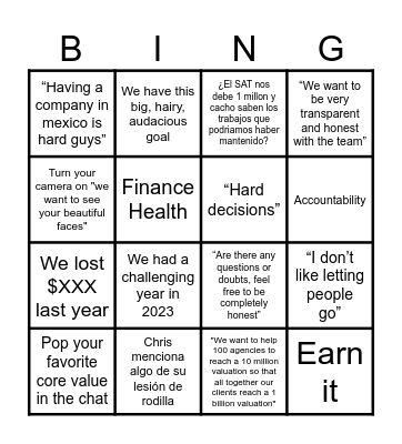 Kickoff Meeting 2024! Bingo Card