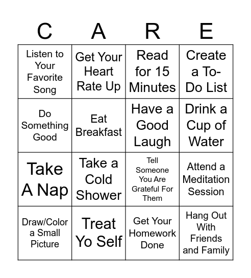 Community Awareness Bingo Card