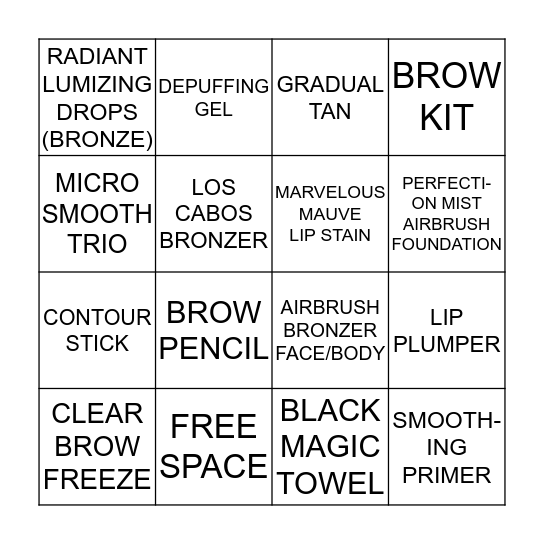 SC DUPE LIST Bingo Card