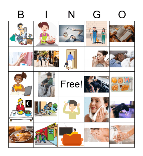 LA RUTINA DIARIA Bingo Card