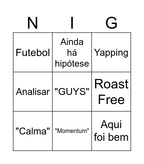 Nisa bingo Card