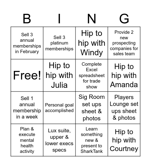 Lexi's Bingo Card